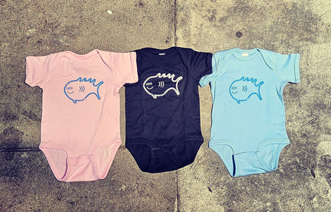 3 Eyed Fish Onesie Distressed