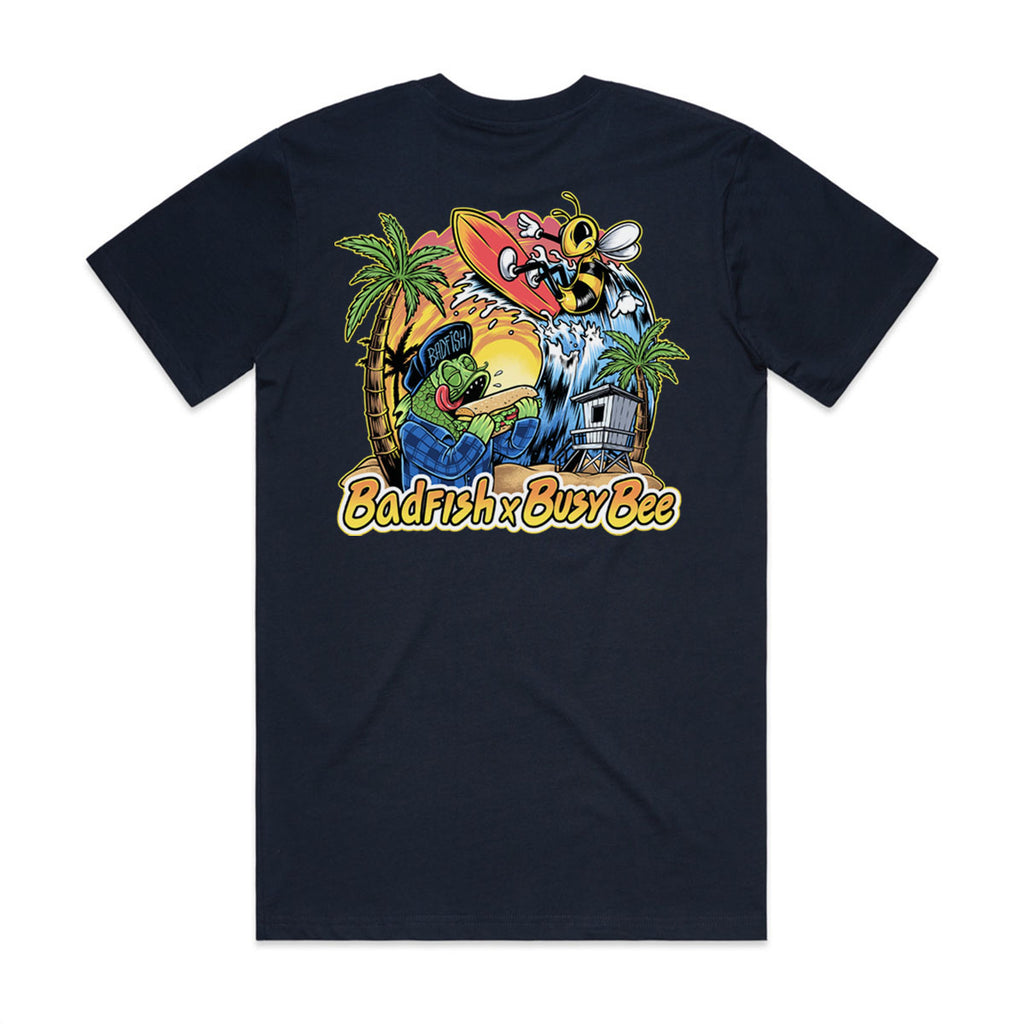 Badfish X Busy Bee Navy Tee